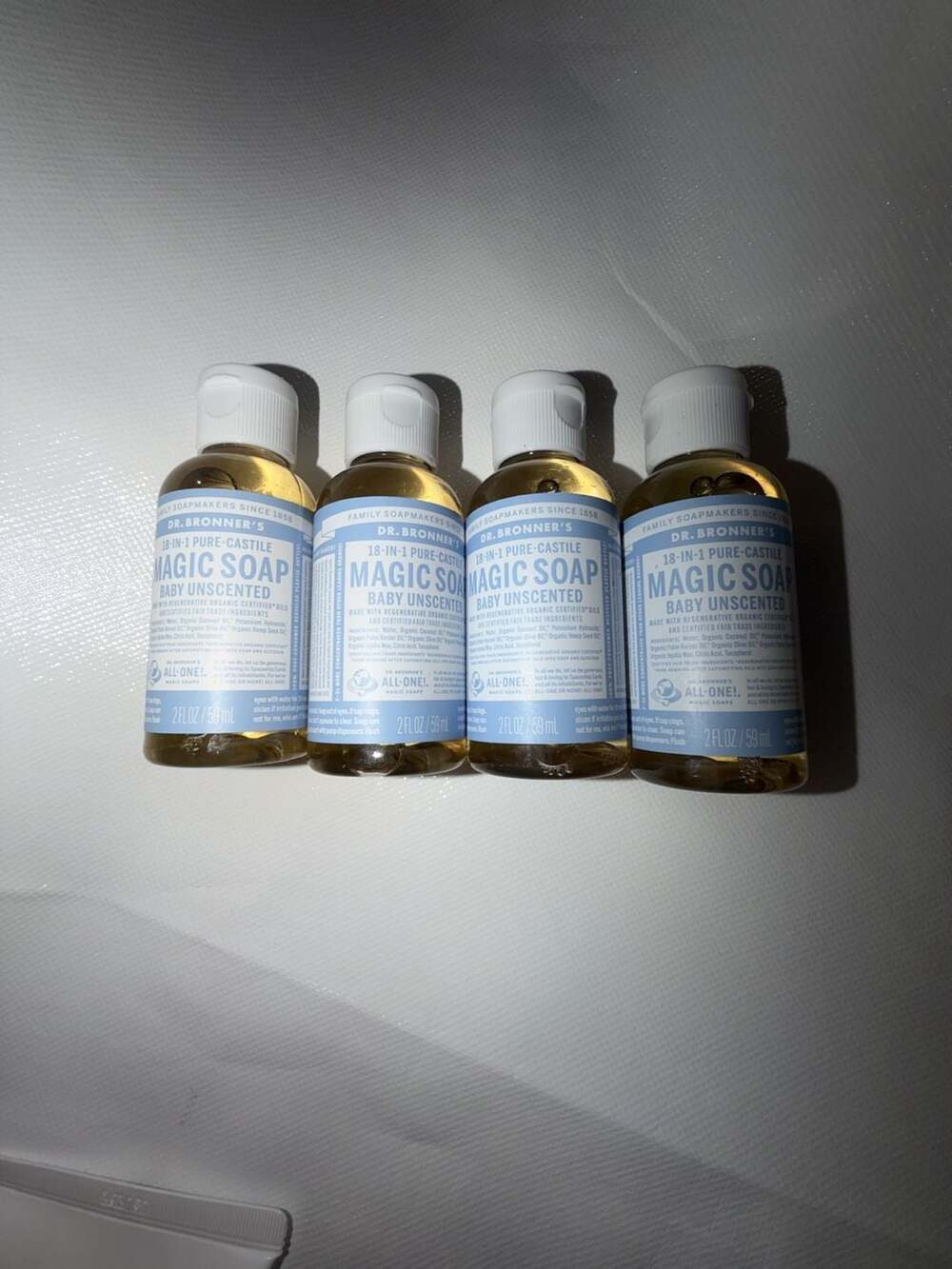 Dr. Bronner's 18-in-1 Pure-Castile Baby Unscented Magic Soap - 2 Fl Oz (Set of 4